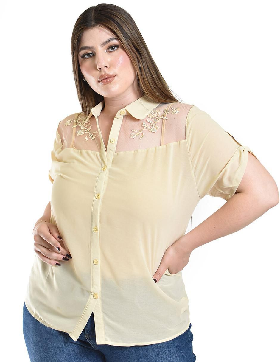 Blusa manga corta para mujer
