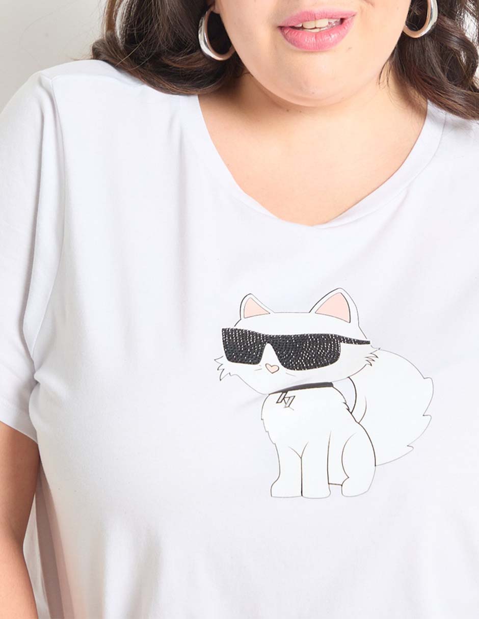 Playera manga corta cuello redondo para mujer 4