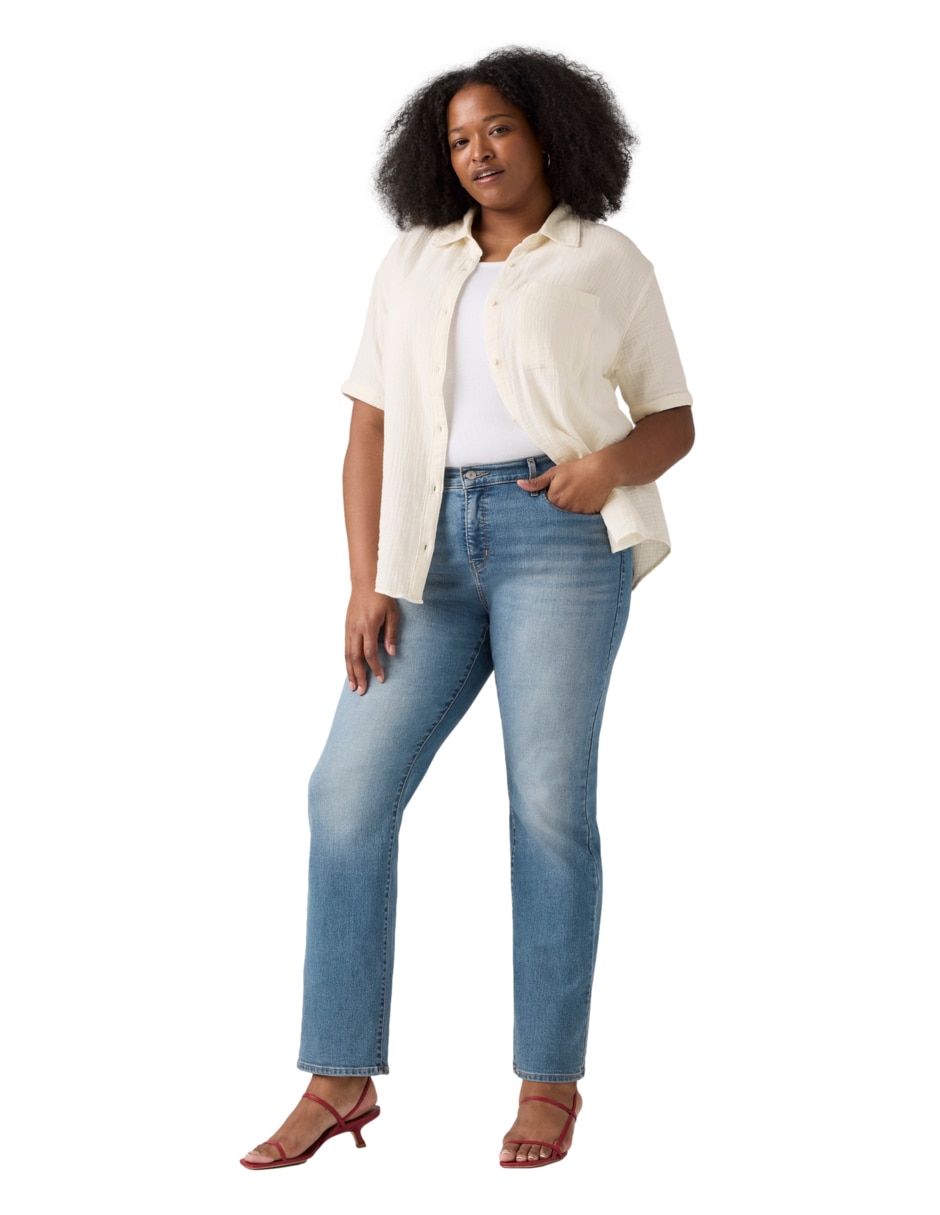 Jeans regular straight 314 PL shaping corte cintura para mujer