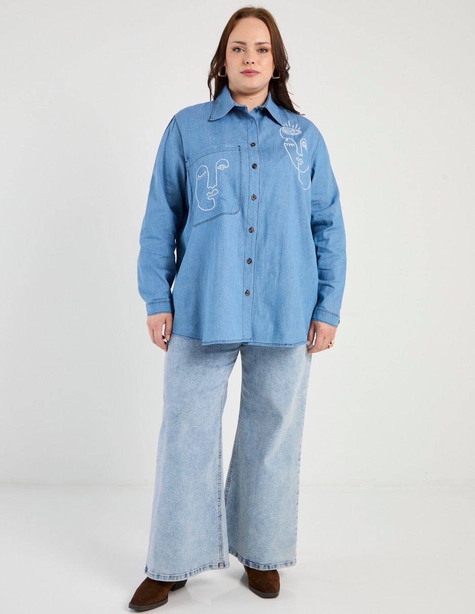 Blusa camisera manga larga para mujer 3