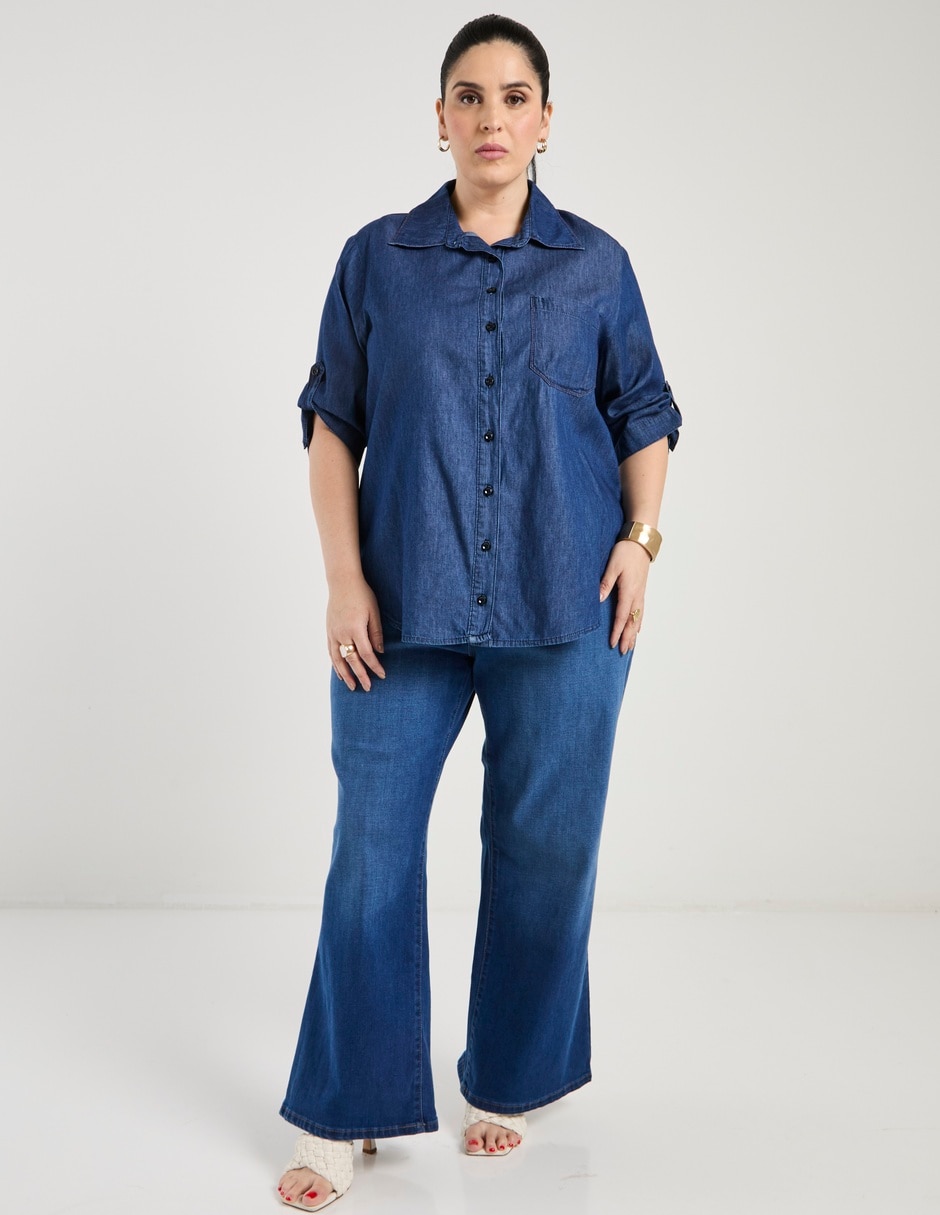 Blusa camisera manga 3/4 para mujer 3