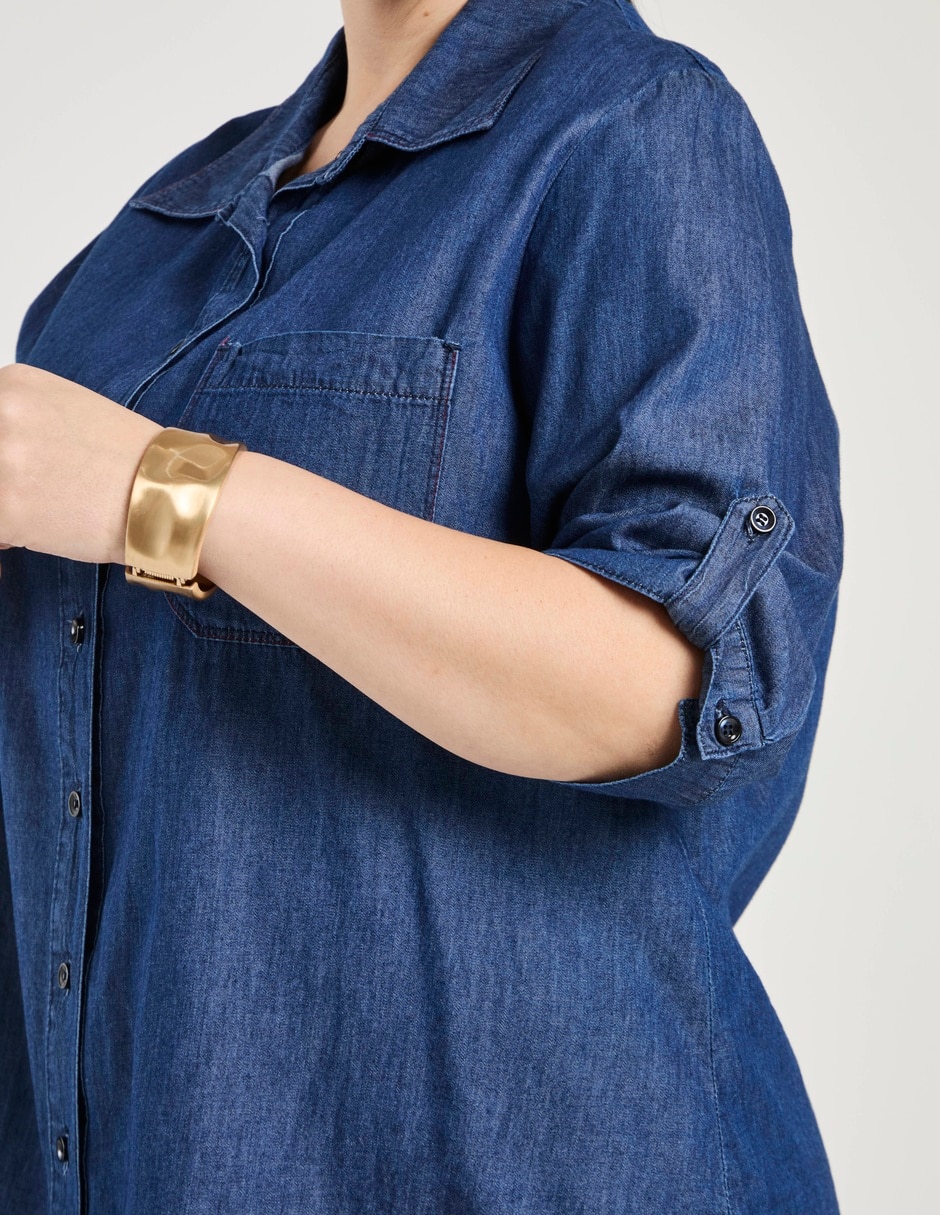 Blusa camisera manga 3/4 para mujer 5