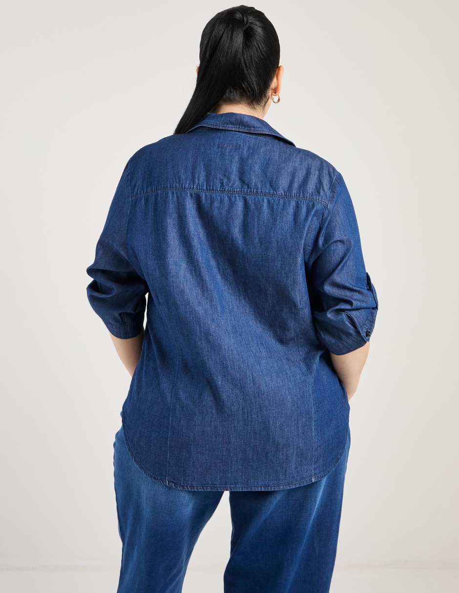 Blusa camisera manga 3/4 para mujer 6