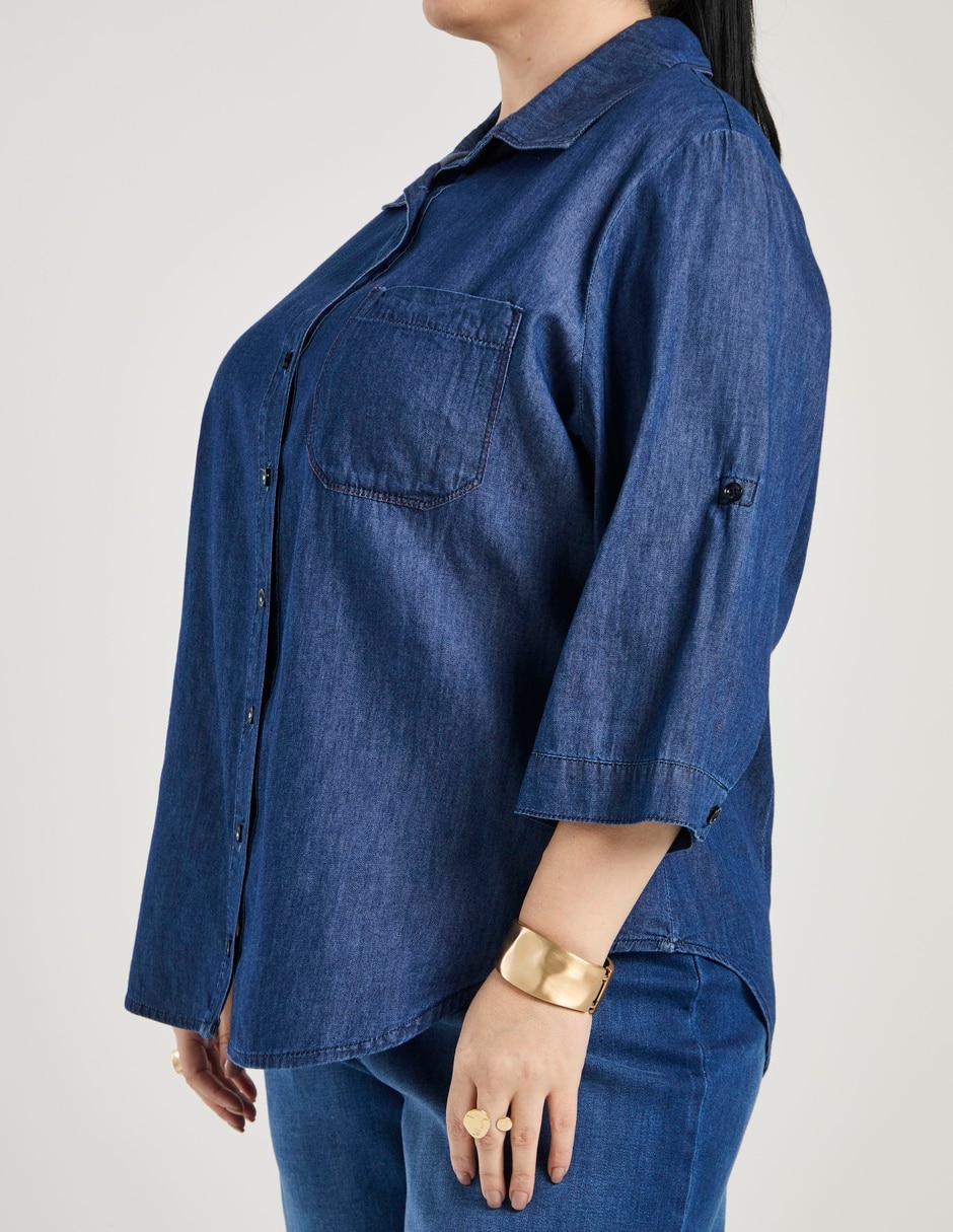 Blusa camisera manga 3/4 para mujer 7