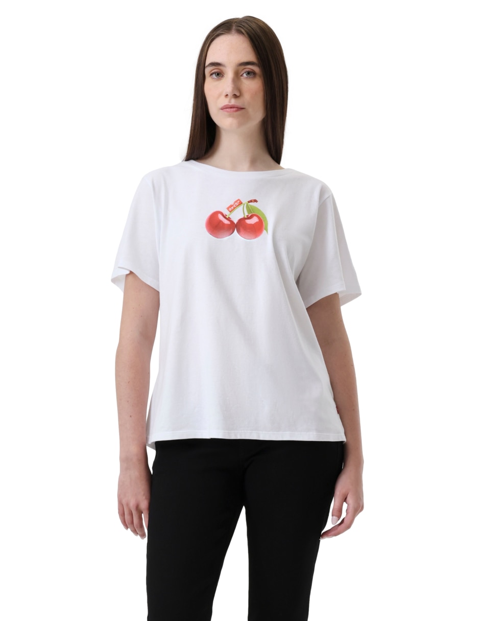 Playera manga corta cuello redondo para mujer