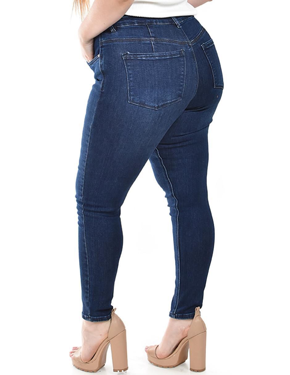 Jeans skinny corte media cintura para mujer 3