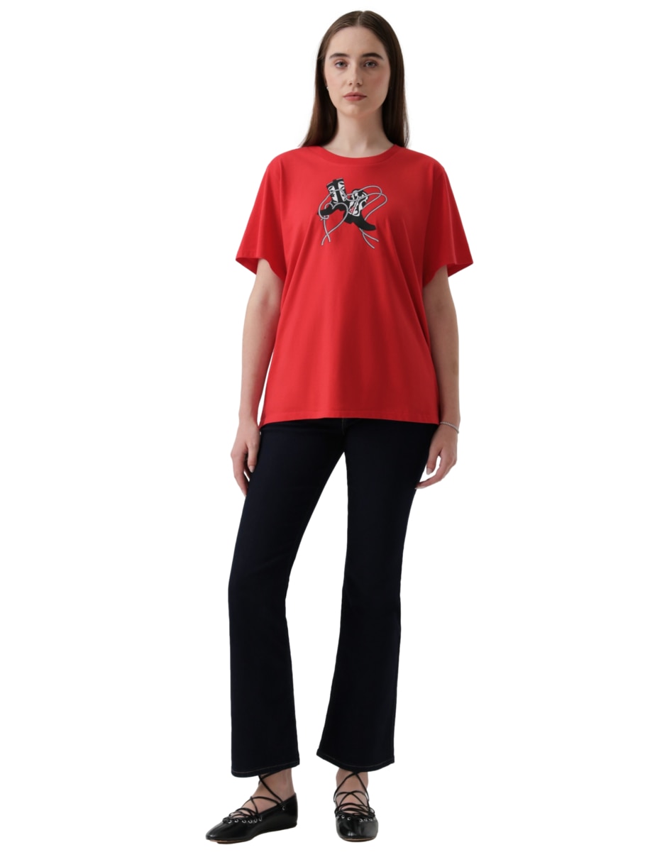 Playera manga corta cuello redondo para mujer 4