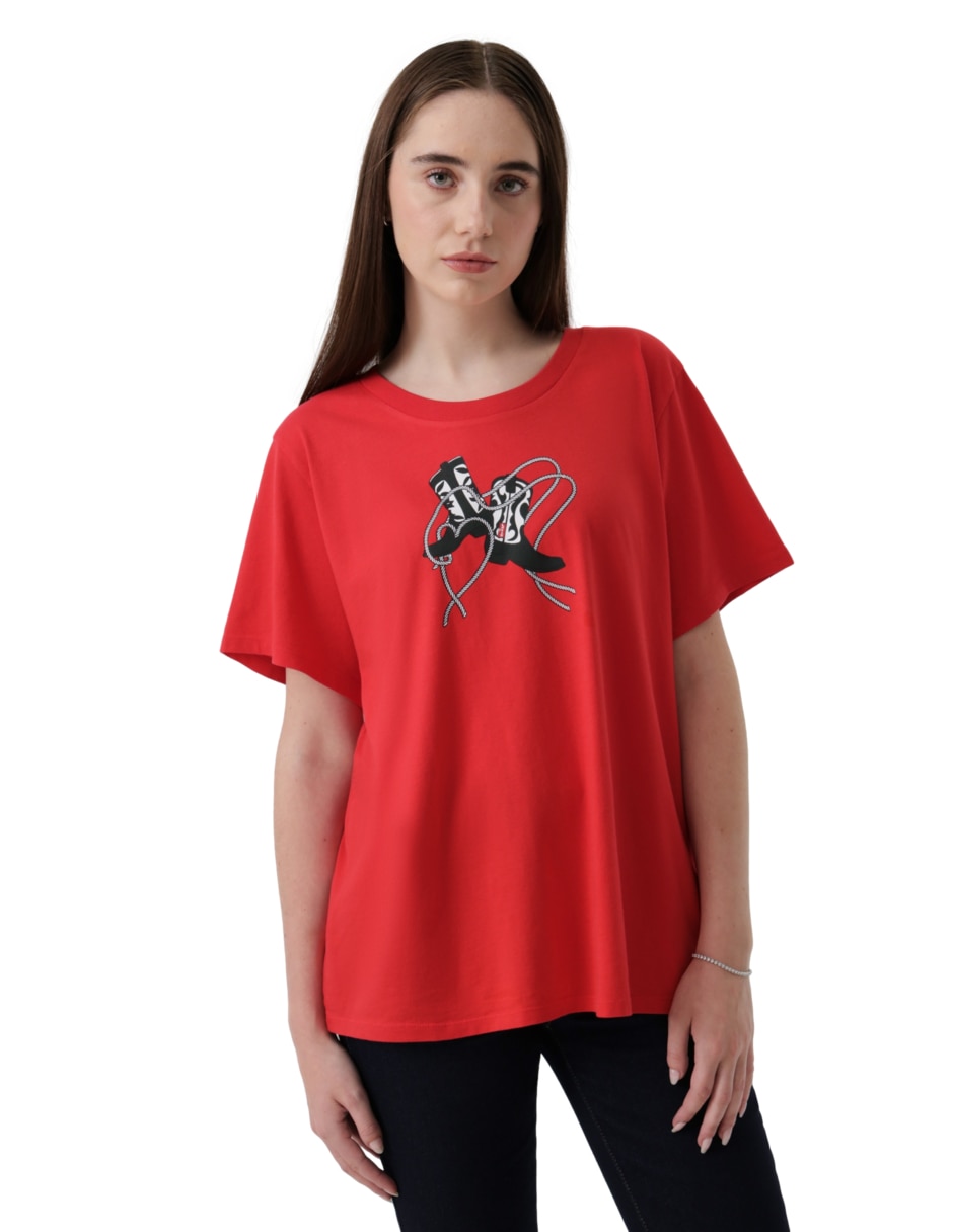 Playera manga corta cuello redondo para mujer 5