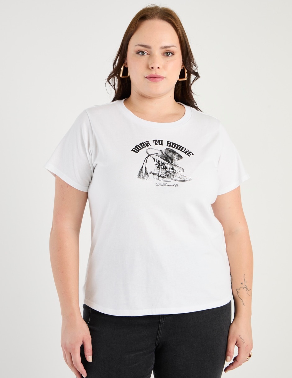 Playera manga corta cuello redondo para mujer Playera manga corta cuello redondo para mujer