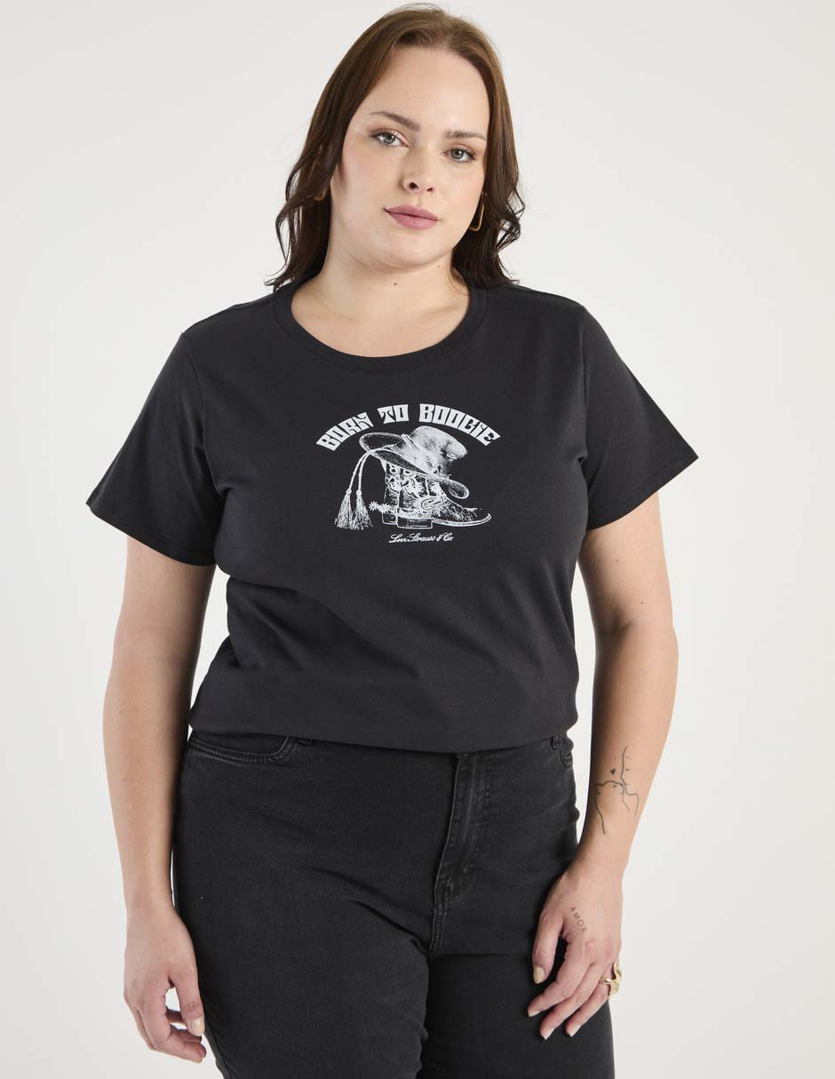 Playera manga corta cuello redondo para mujer