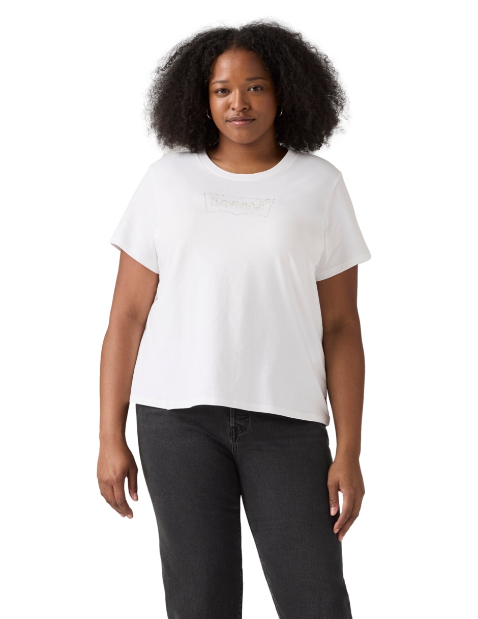 Playera manga corta cuello redondo para mujer