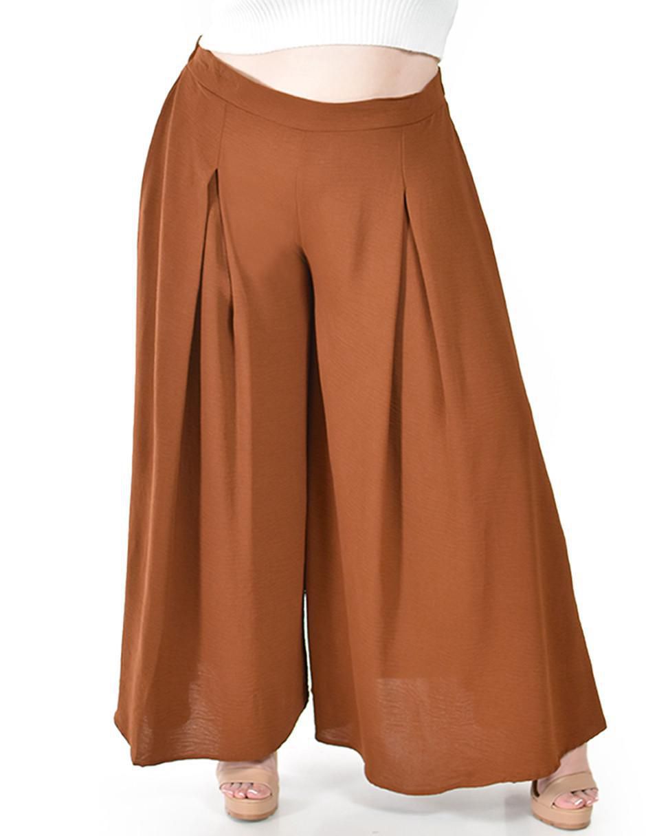 Pantalón plisado amplio para mujer