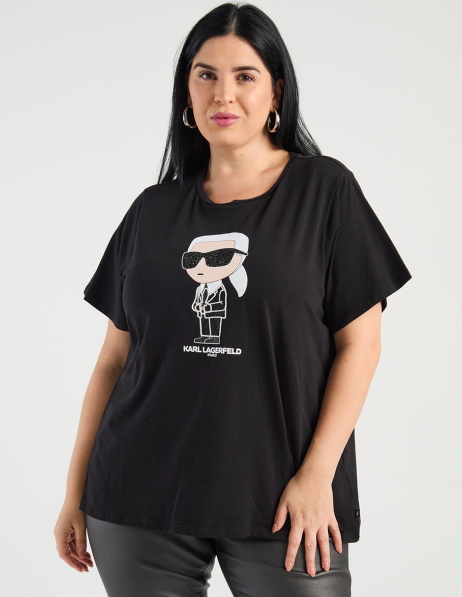 Playera manga corta cuello redondo para mujer