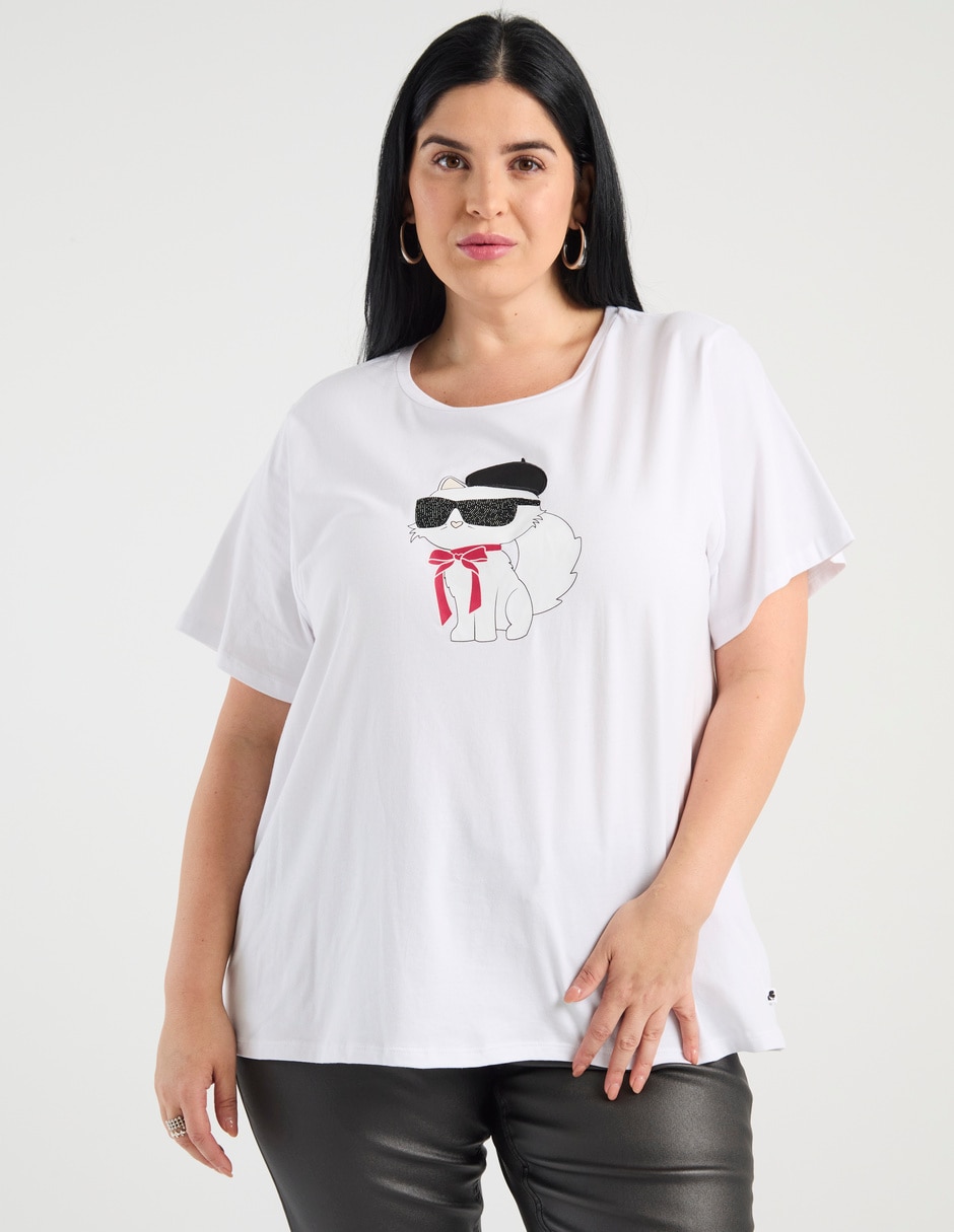 Playera manga corta cuello redondo para mujer Playera manga corta cuello redondo para mujer
