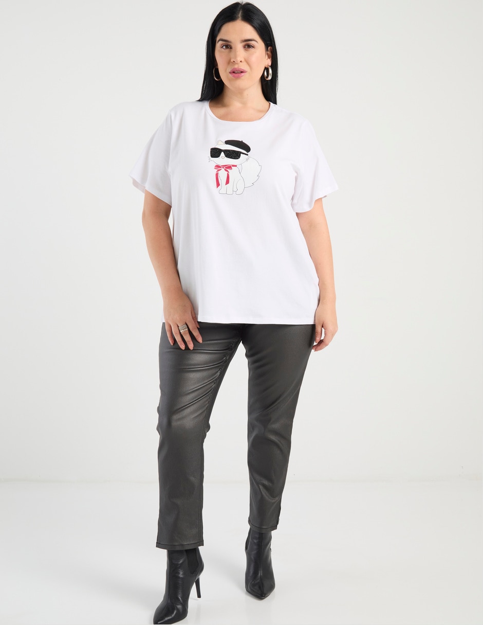 Playera manga corta cuello redondo para mujer 3