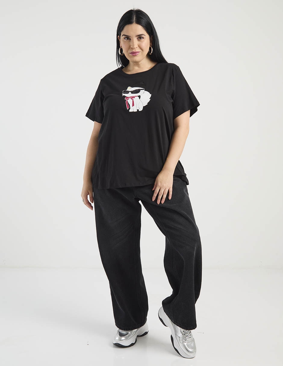 Playera manga corta cuello redondo para mujer 3
