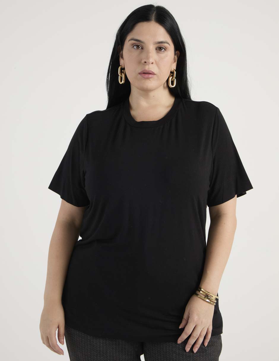 Playera manga corta cuello redondo para mujer