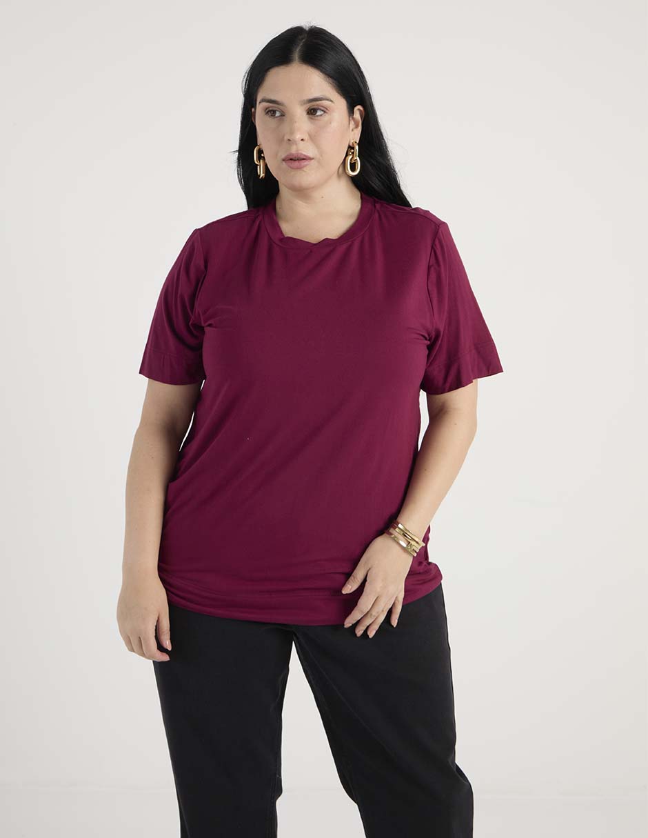 Playera manga corta cuello redondo para mujer Playera manga corta cuello redondo para mujer