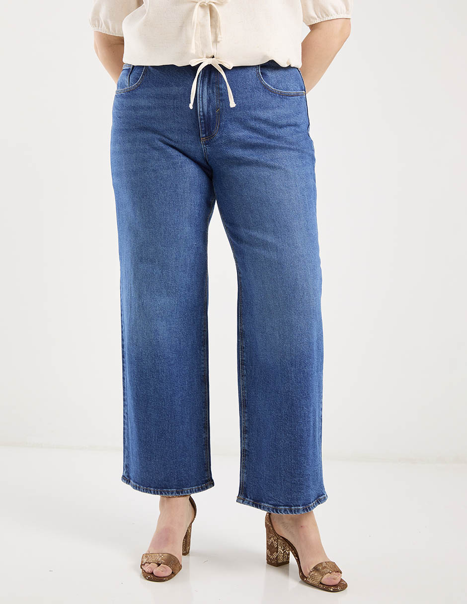 Jeans amplio cintura baja para mujer