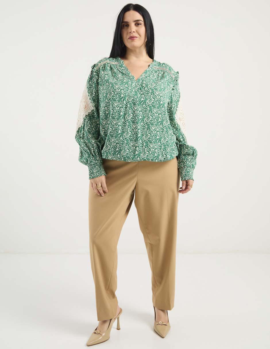 Blusa manga larga para mujer