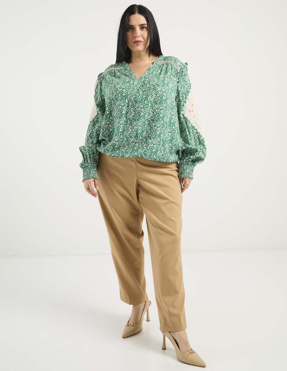 Blusa manga larga para mujer