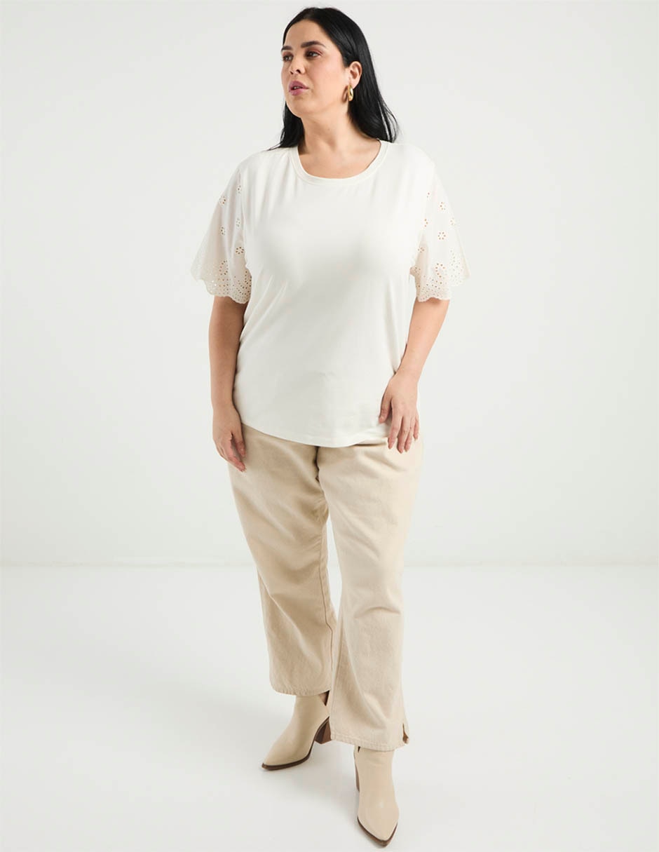 Playera manga corta cuello redondo para mujer 3