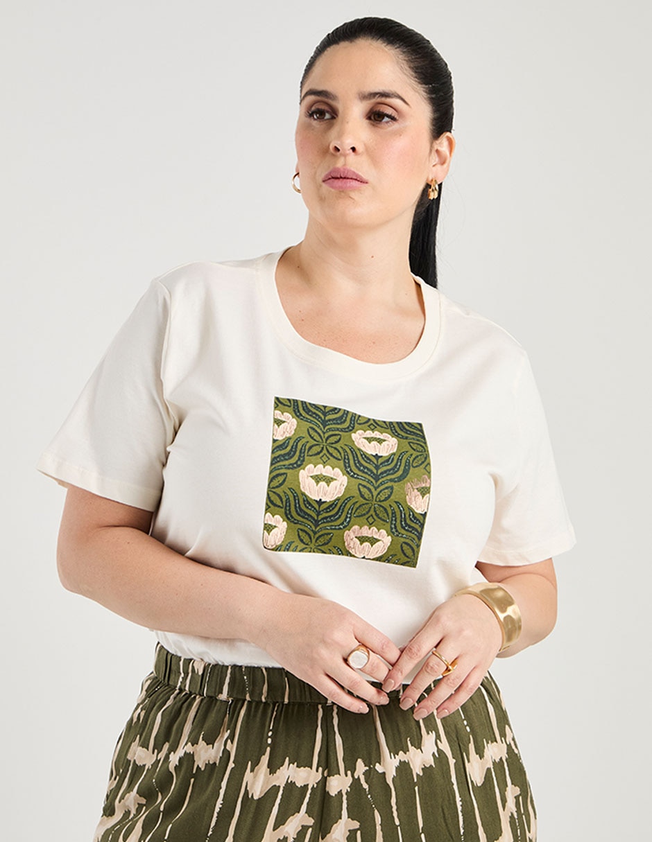 Playera manga corta cuello redondo para mujer 2