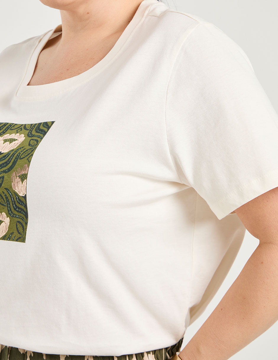 Playera manga corta cuello redondo para mujer 4