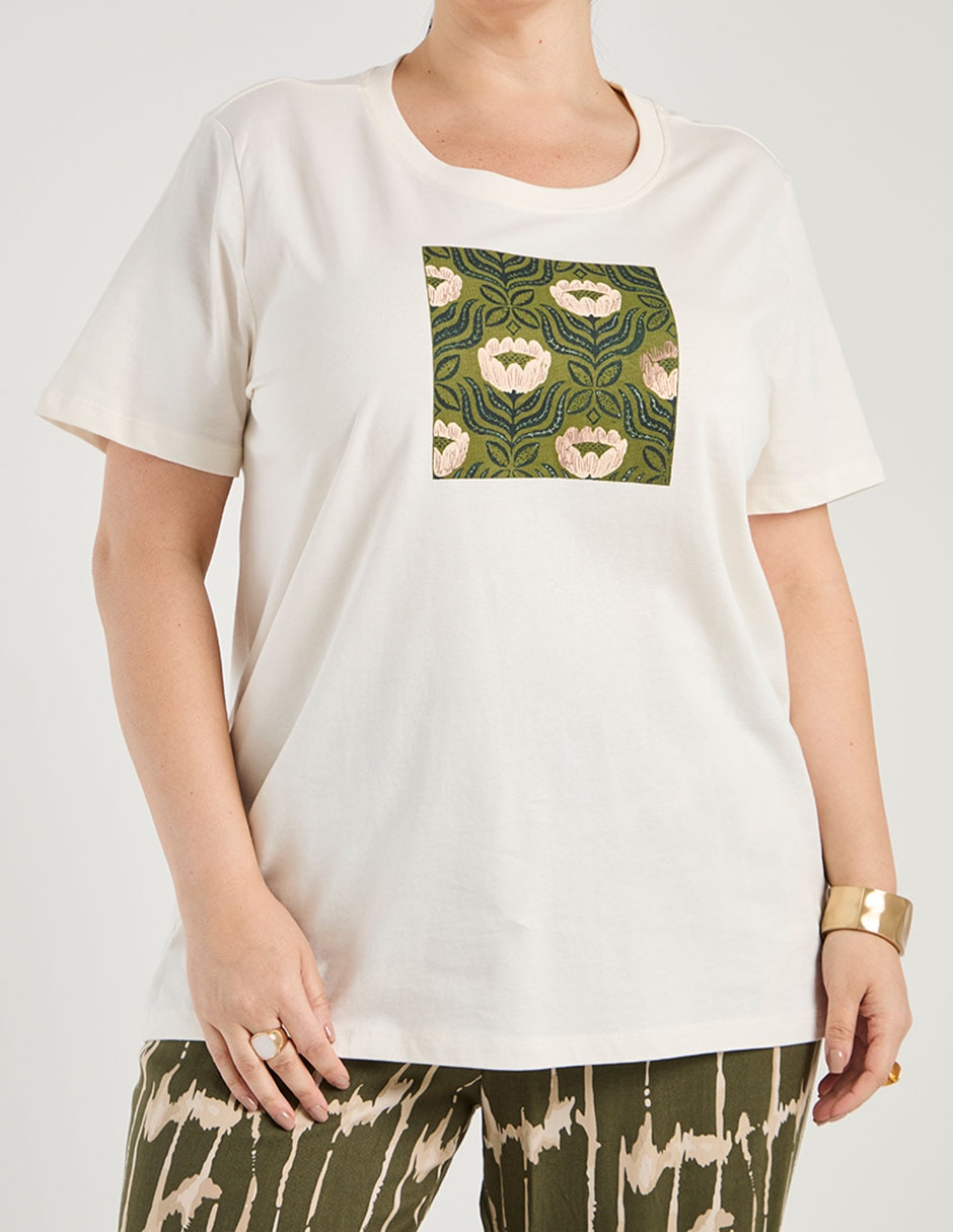 Playera manga corta cuello redondo para mujer 7
