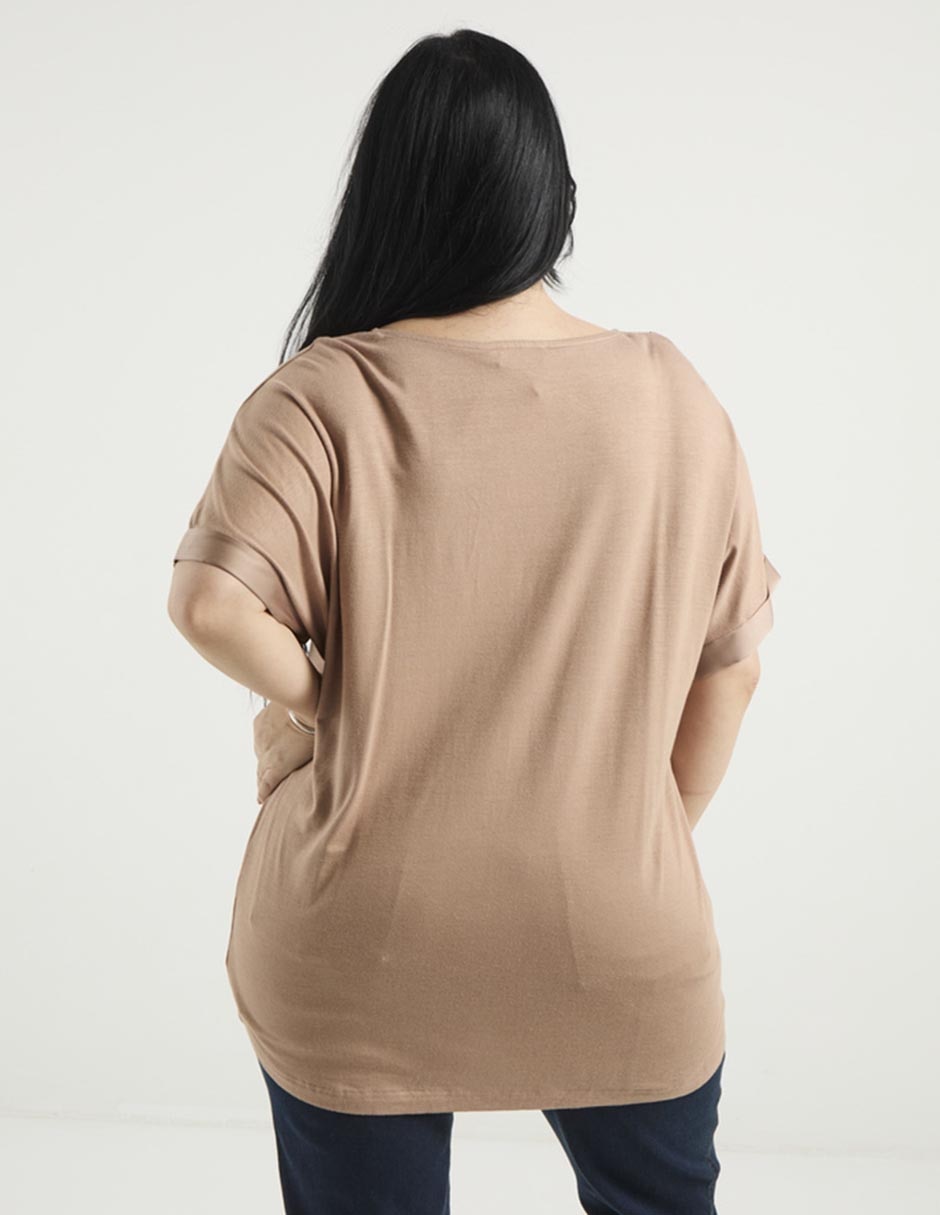 Playera manga corta cuello V para mujer 2