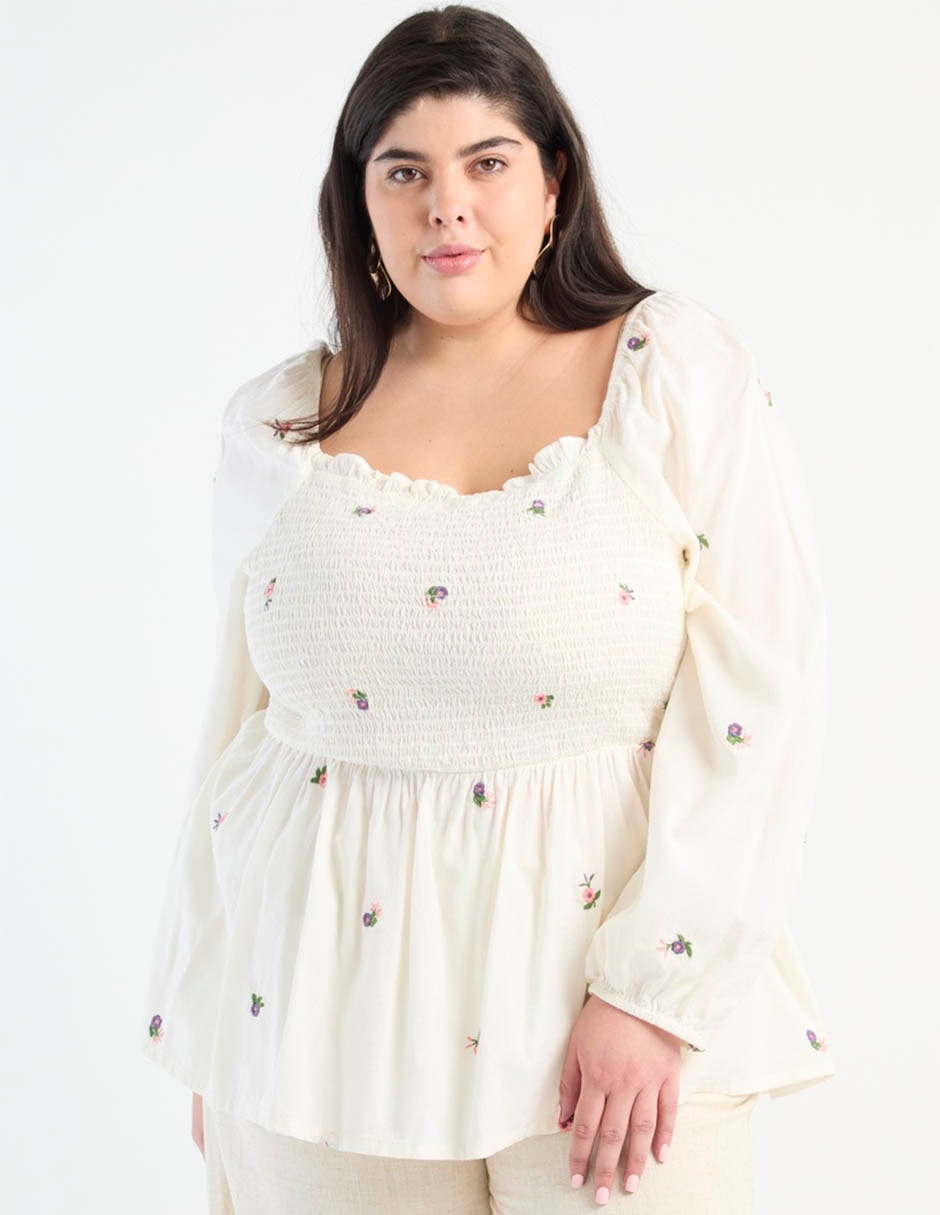 Blusa manga larga para mujer