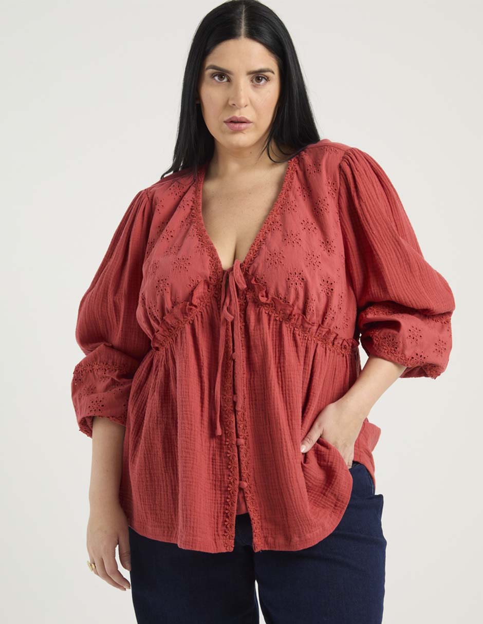 Blusa manga 3/4 para mujer