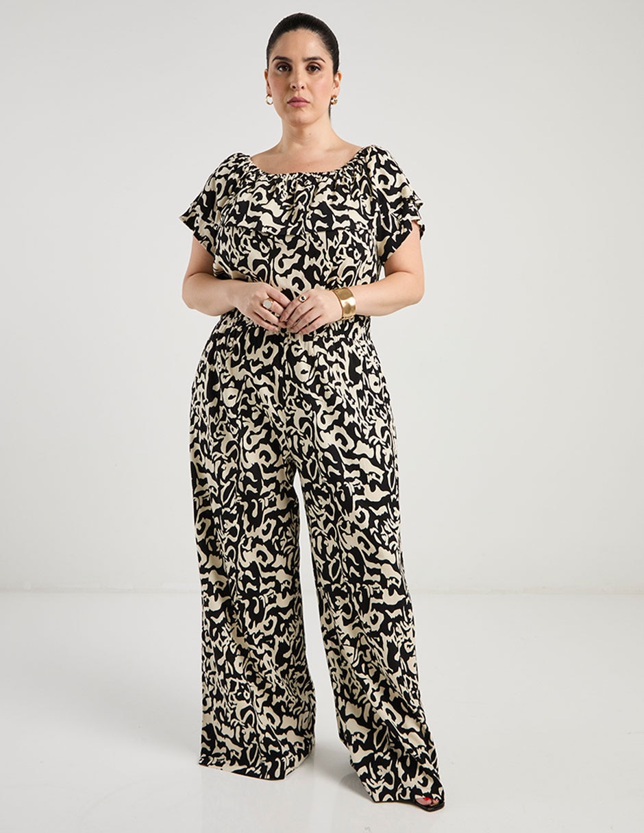 Pantalón acampanado relajado para mujer 2