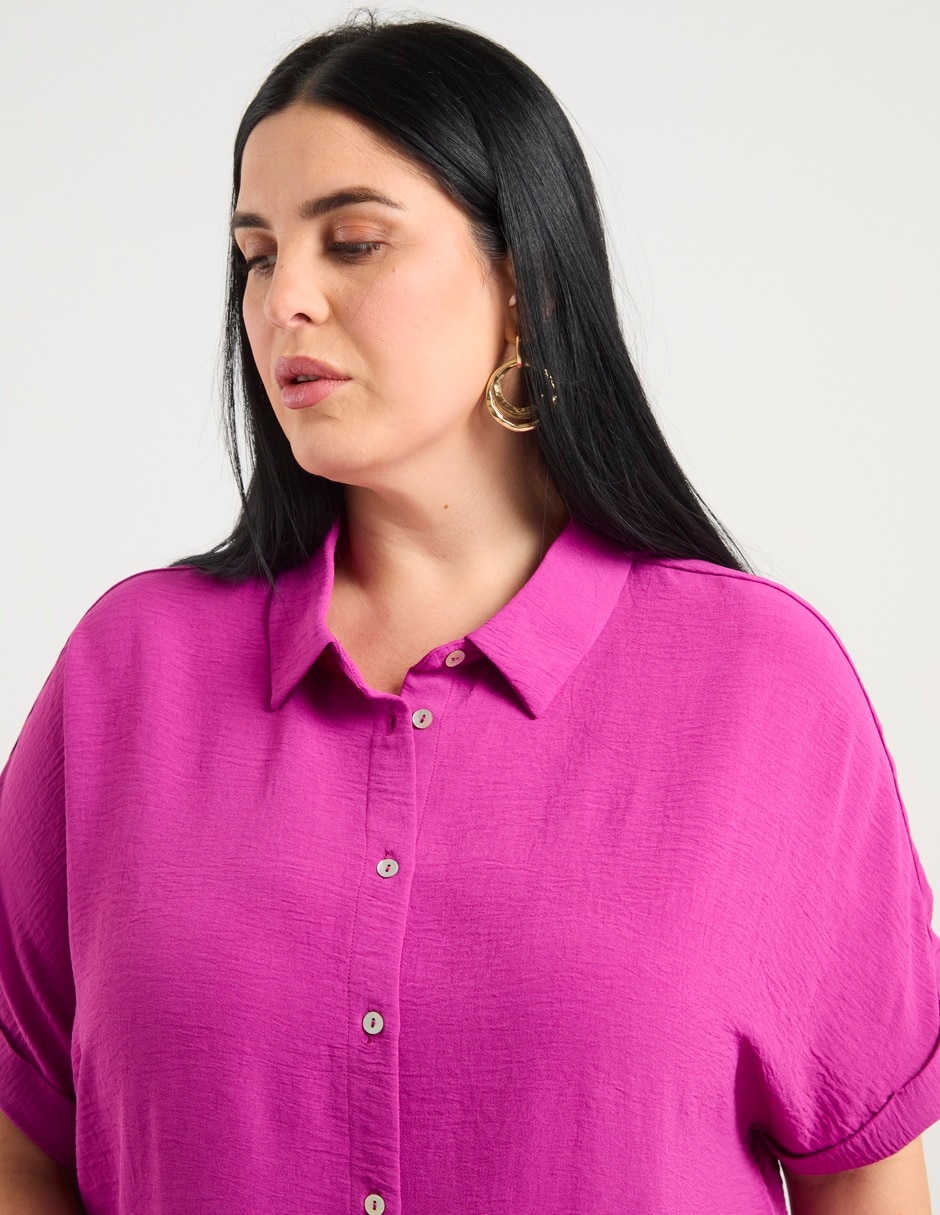 Blusa camisera manga corta para mujer 4