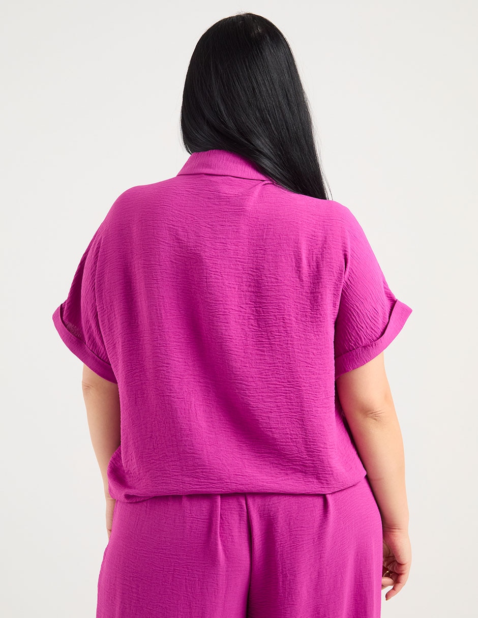 Blusa camisera manga corta para mujer 6