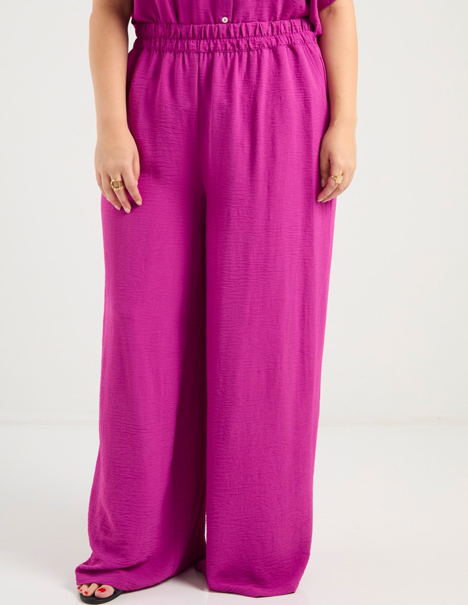 Pantalón acampanado amplio para mujer