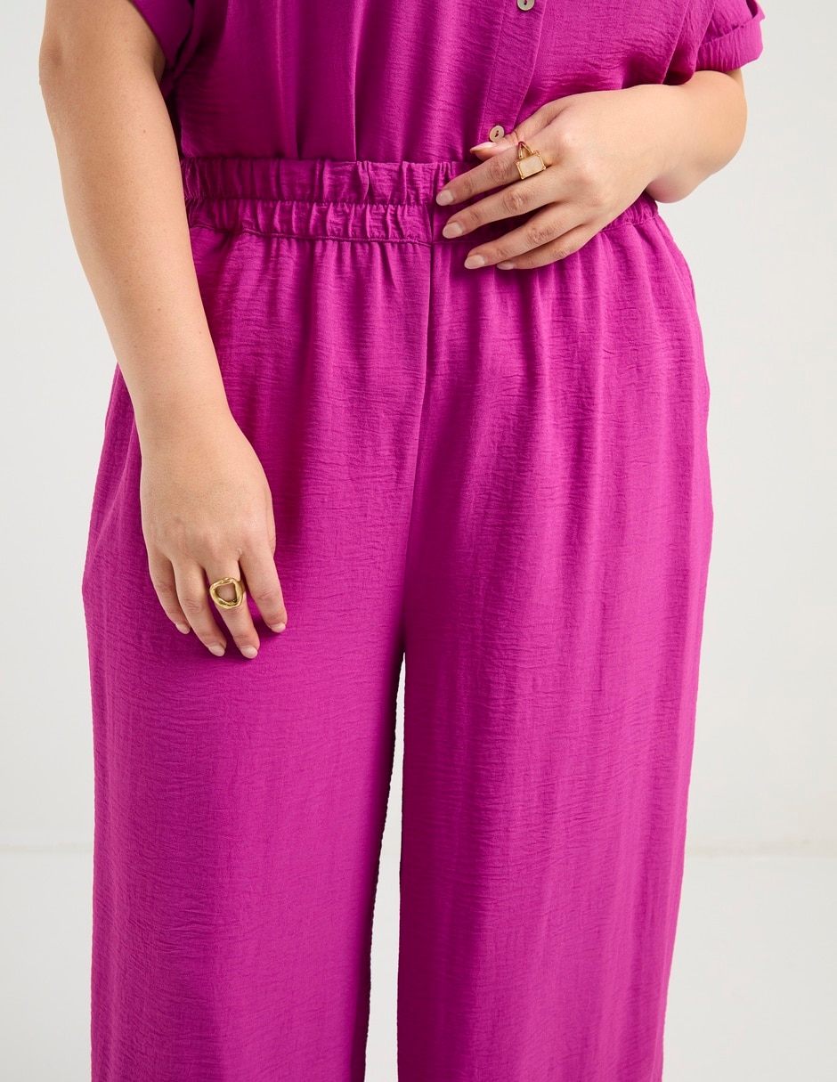 Pantalón acampanado amplio para mujer 4