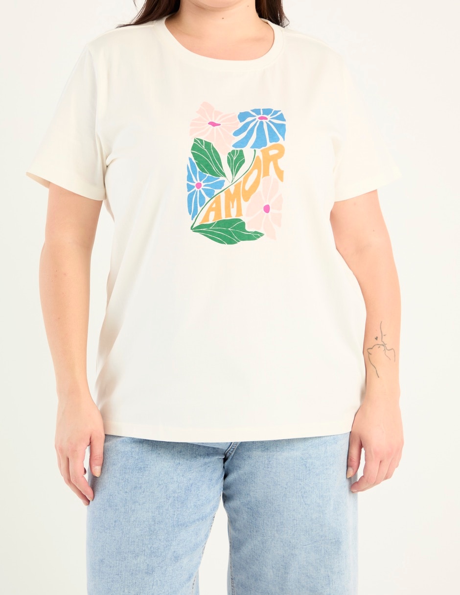 Playera manga corta  cuello redondo para mujer 5