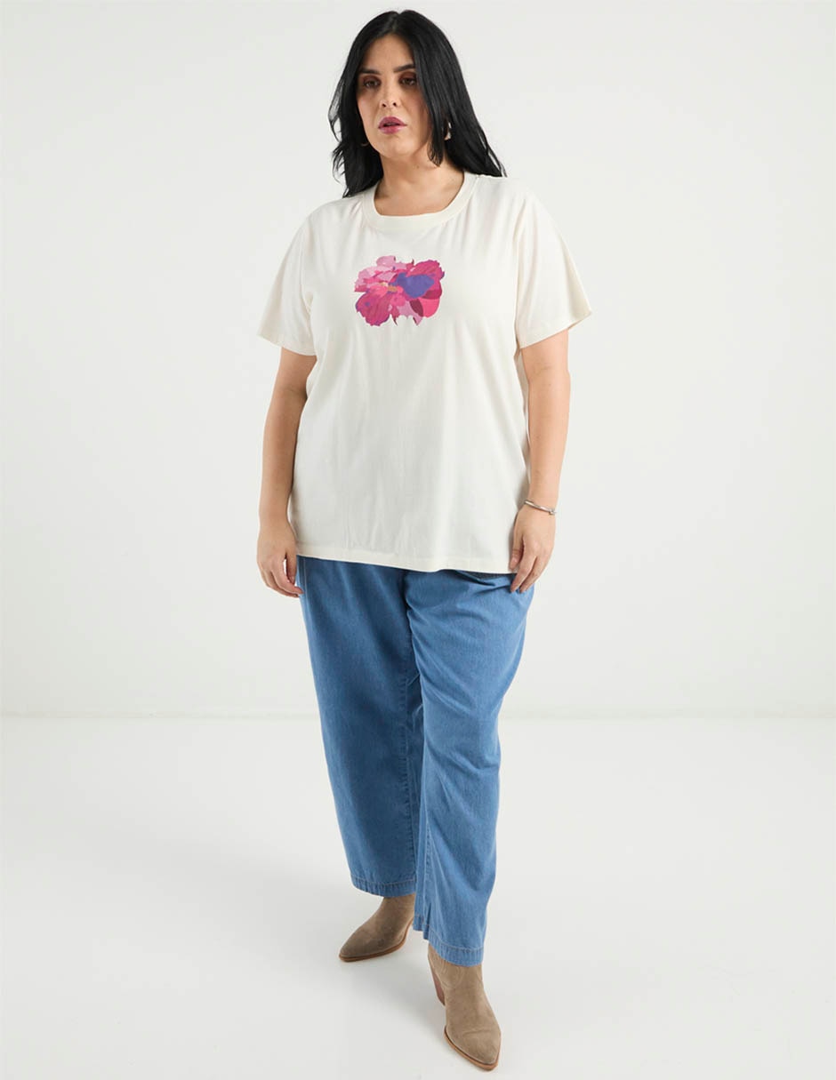PLayera manga corta cuello redondo para mujer 3