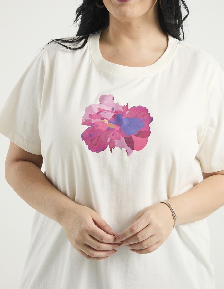 PLayera manga corta cuello redondo para mujer 4