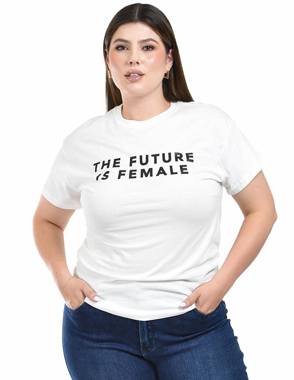 Playera manga corta cuello redondo para mujer