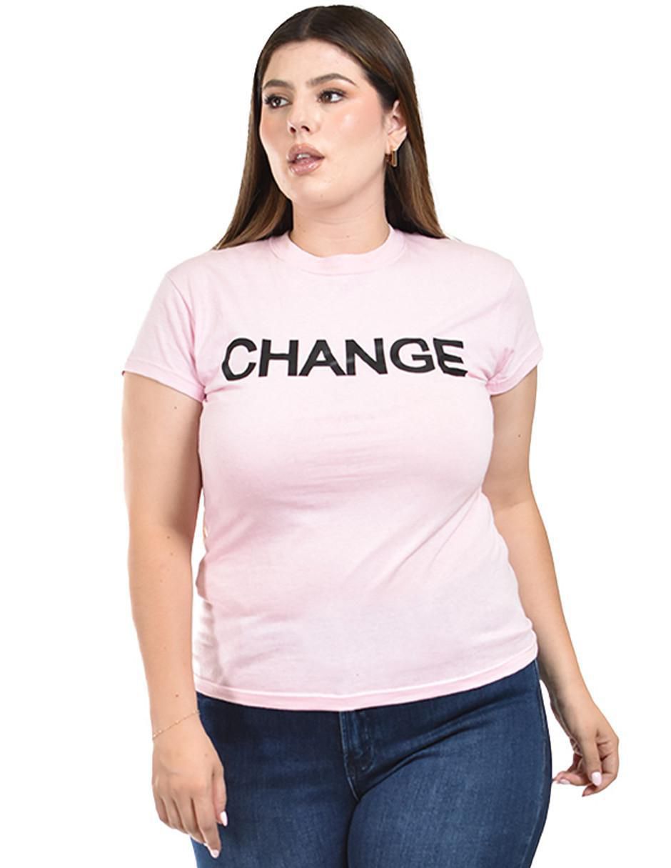 Playera manga corta cuello redondo para mujer