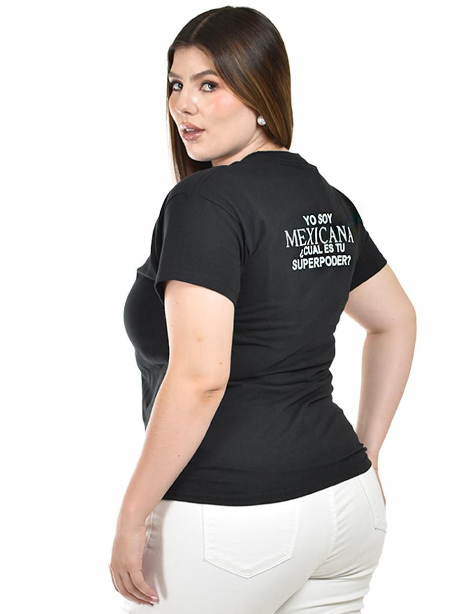Playera manga corta cuello redondo para mujer 4