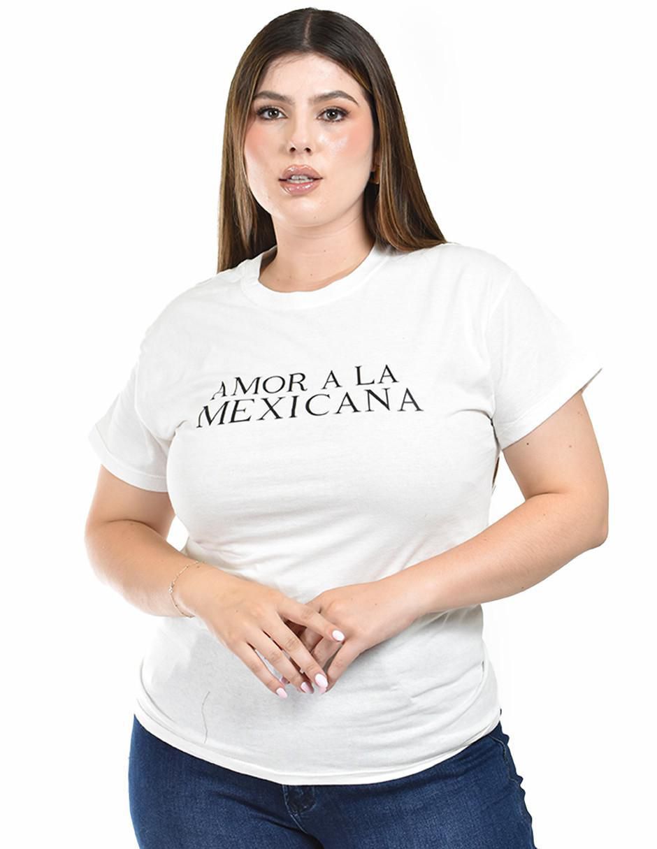 Playera manga corta cuello redondo para mujer