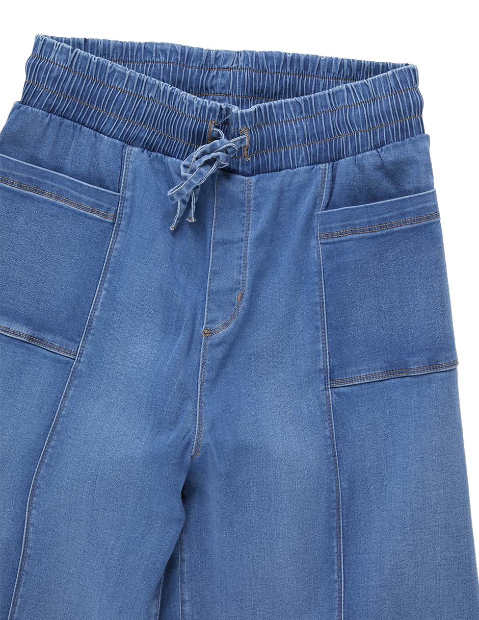 Jeans relaxed wide leg cintura media para mujer 5