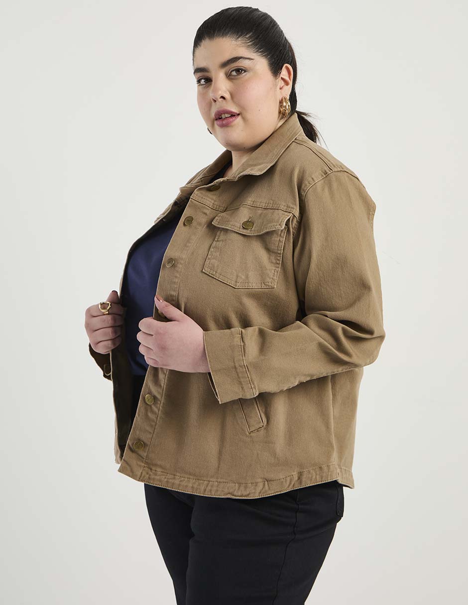 Chamarra denim The Pattern de mezclilla para mujer 2