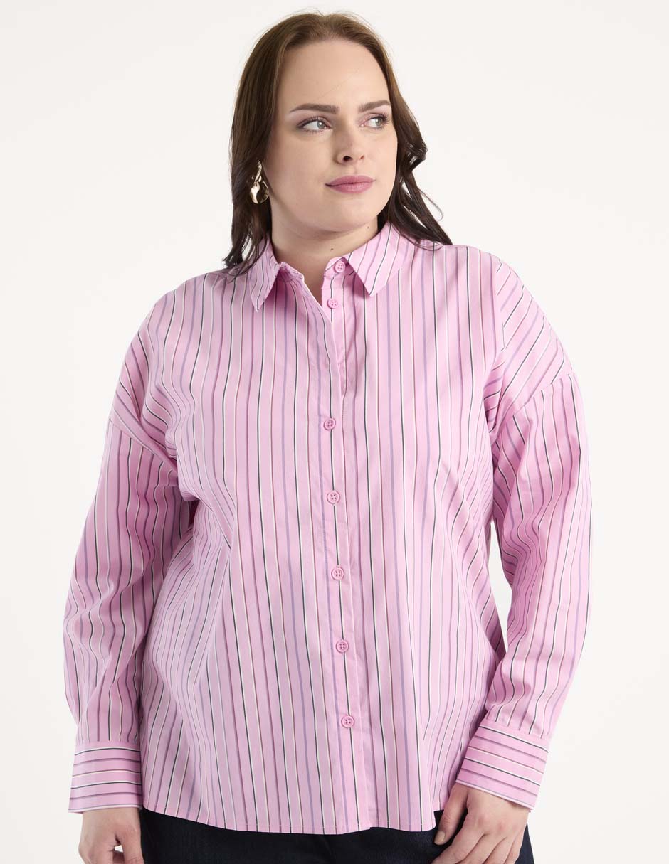 Camisa de algodón manga larga para mujer