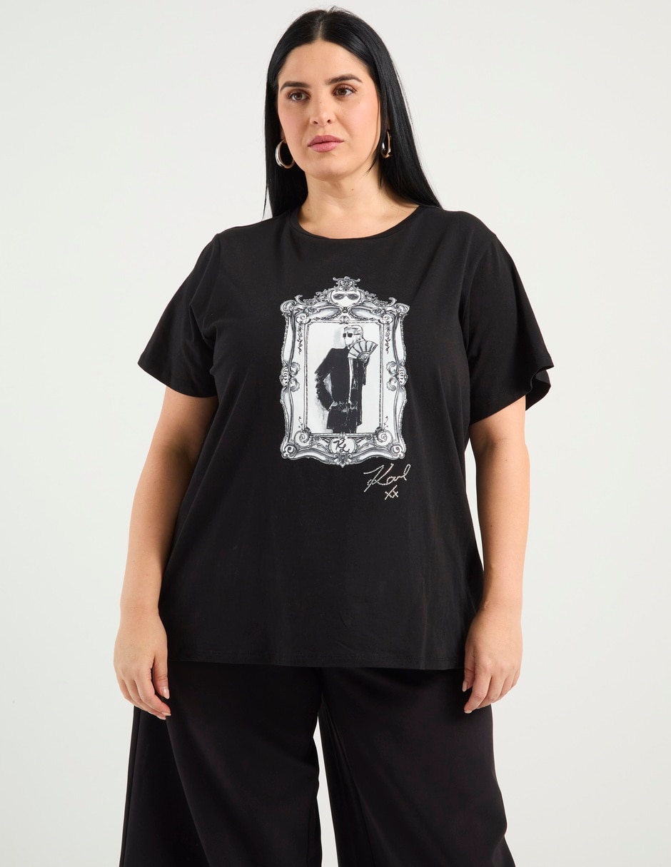 Playera manga corta cuello redondo para mujer