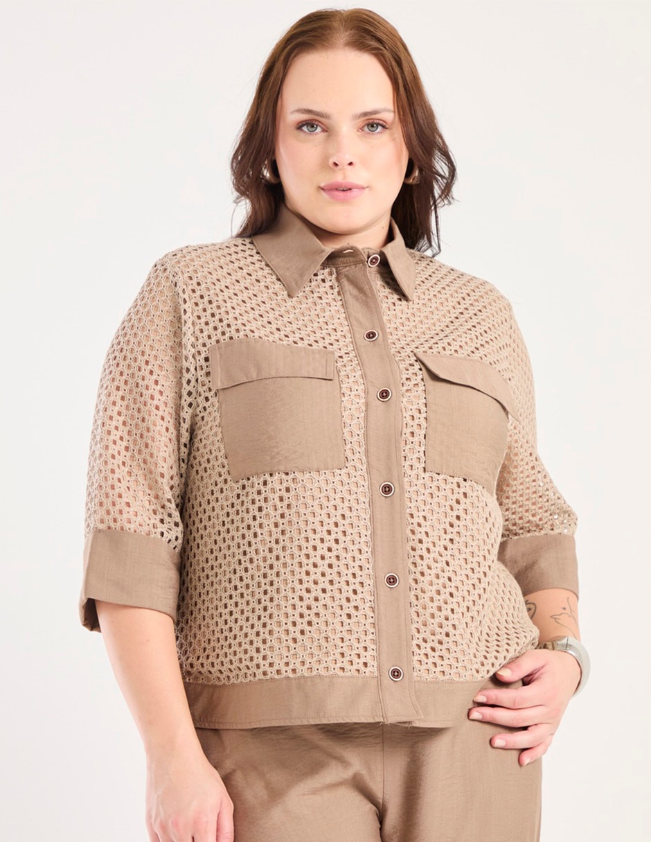 Blusa manga 3/4 para mujer
