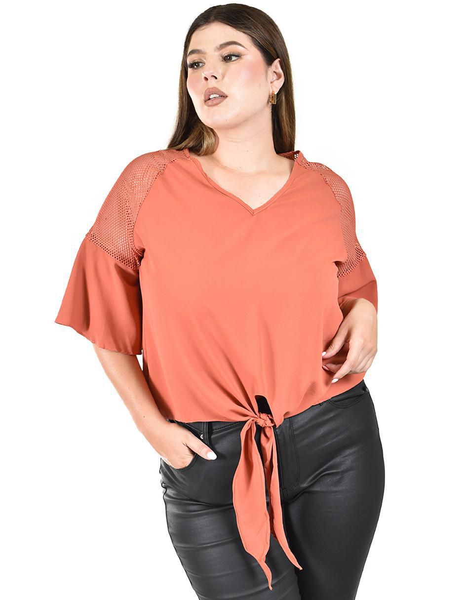Blusa Roman Fashion manga al codo para mujer Liverpool